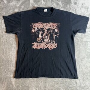Vintage 2006 Aerosmith Concert Tour T-Shirt Men's XL Black Anvil Rock Band